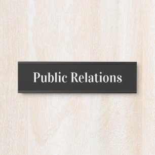 Naam Business Department Zwart-wit Tekst Deurbordje