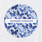 Naam Butterfly Blue Pattern Labels (Design 2)