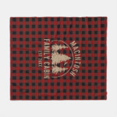 Naam cabinegezin Rustic Red Black Buffalo Pset Fleece Deken (Voorkant (Horizontaal))