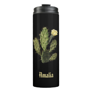 Naam Cactus Flower Black Thermal Tumbler Thermosbeker