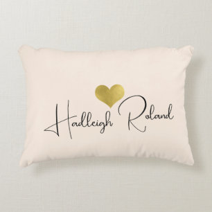 Naam Calligrafie Monogram Hart Accent Kussen