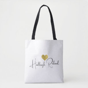 Naam Calligrafie Monogram Hart Draagtas