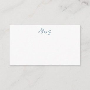 Naam Calligrafie Script Eenvoudig Eenvoudig Wit Bl Informatiekaartje