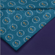 Naam (cirkel monogram) patroon allover Blauw