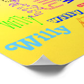 Naam Collage Amazing Yellow Terrific Poster (Hoek)