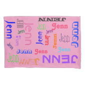 Naam Collage 🎁 Geweldig Word Cloud Fun Fa Hot Pin Kussensloop (Voorkant-Links)