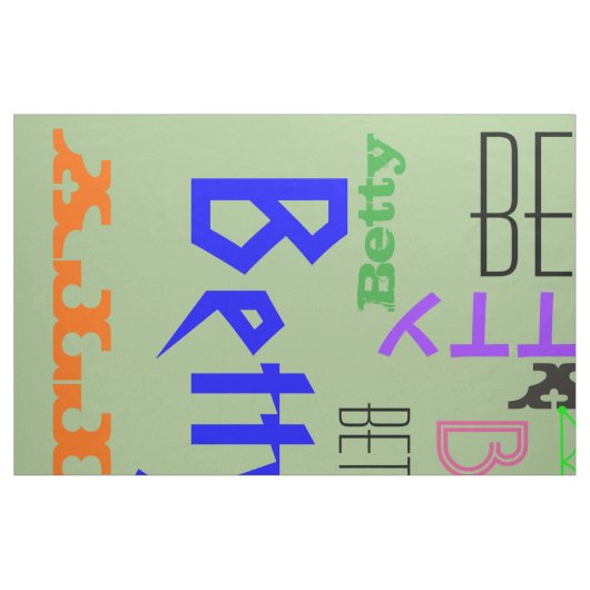 Naam Collage 🎁 Geweldig Word Cloud Fun Fab Stof (Fat Quarter)