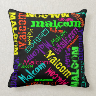 Naam Collage Pillow Bright Neon Electric Colors Kussen