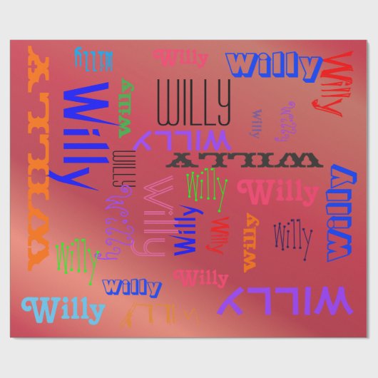 Naam Collage 🎁 Verbazingwekkende Word Cloud Apple Cadeaupapier (Vlak)