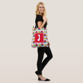 Naam Colorful Book Pattern Draagtas (Op model)