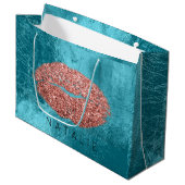 Naam Copper Metal Ocean Kiss Lips Glitter Bronze Large Cadeautasje (Voorkant Gekanteld)