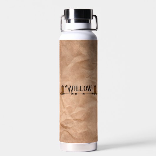 Naam Cowboy Boots Waterfles (Achterkant)