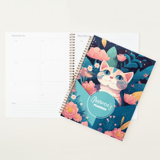 naam Cute Cat Feminine Planner (Display)