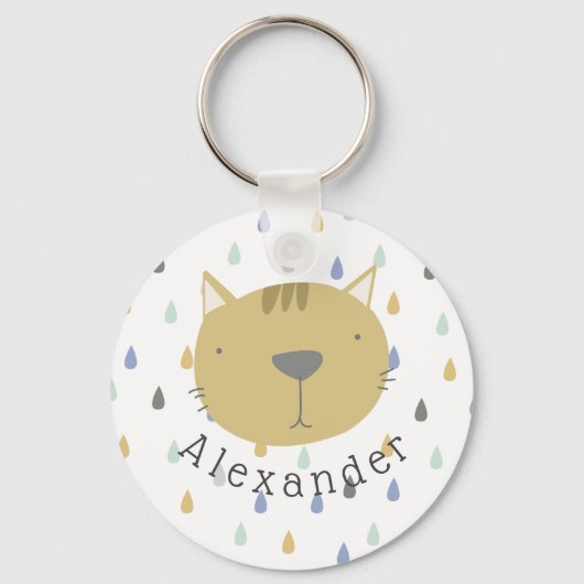  naam Cute Cat Sleutelhanger (Voorkant)