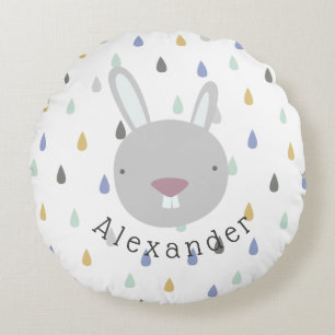naam Cute Rabbit Rond Kussen