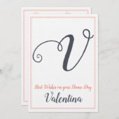 Naam Dag Saint Dag Brief V Monogram Kaart (Voorkant / Achterkant)