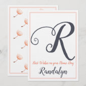 Naam Dag Sint Sint Dag Letter R Monogram Kaart (Voorkant / Achterkant)