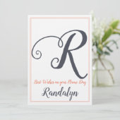 Naam Dag Sint Sint Dag Letter R Monogram Kaart (Staand voorkant)