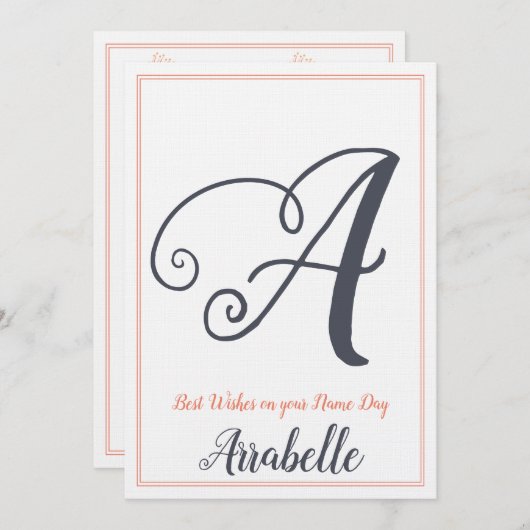 Naam Dag Sint Sint-Dag, Monogram A Kaart (Voorkant / Achterkant)
