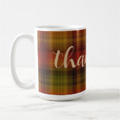 Naam & Dankbaar op Plaid Pattern 15oz Herfst Mok (Links)