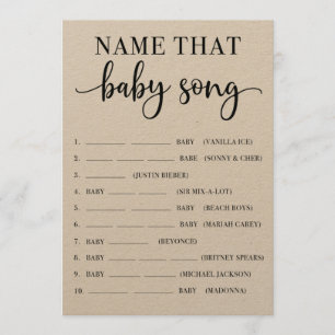 Naam dat Baby Song Baby shower Game Programma