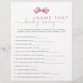 Naam Dat Baby Song Game – Roze Coquette Baby Show Flyer