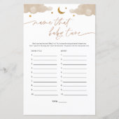 Naam dat Baby Tune Twinkle Star Baby shower Game (Voorkant)