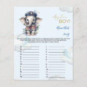 Naam dat nummer Baby shower Game (Voorkant)