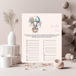 Naam dat nummer Baby shower Game