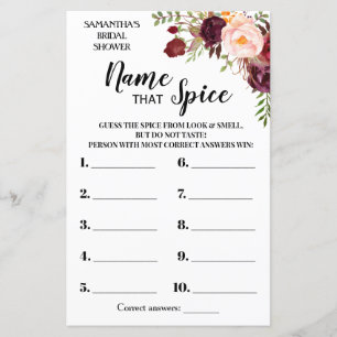 Naam dat Spice Marsala Flowers Vrijgezellenfeest G