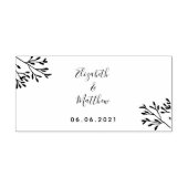 Naam datum botanische filiaalbruiloft  zelfinktende stempel (Design)
