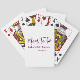 Naam datum roze baby shower minima pokerkaarten