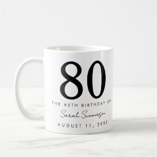Naam Datum Tachtigste 80ste Verjaardagsfeest Koffiemok