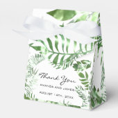 Naam Datum Witte Tropische Monstera Favor Gift Bedankdoosjes (Voorkant Zijde)