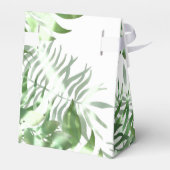 Naam Datum Witte Tropische Monstera Favor Gift Bedankdoosjes (Achterkant)