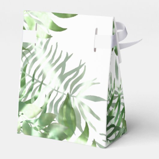 Naam Datum Witte Tropische Monstera Favor Gift Bedankdoosjes (Achterkant)