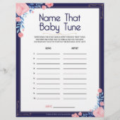 Naam de Baby Tune [Floral Lijst] Briefhoofd (Voorkant)