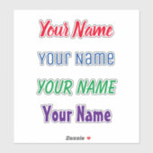  naam decal 4 typen sticker (Vel)