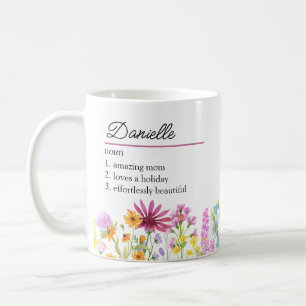 Naam Definitie met Feminine Wildflower Border Koffiemok