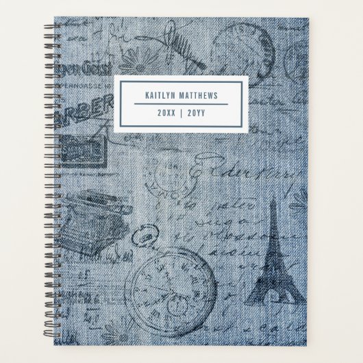  naam denim Eiffel Tower Planner (Voorkant)