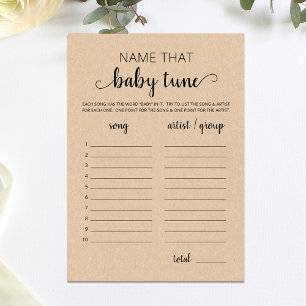Naam die baby melodie Baby Shower Spelkaart Kaart