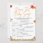NAAM DIE BABY SONG Baby shower Game POMPOEN Kaart (Voorkant)