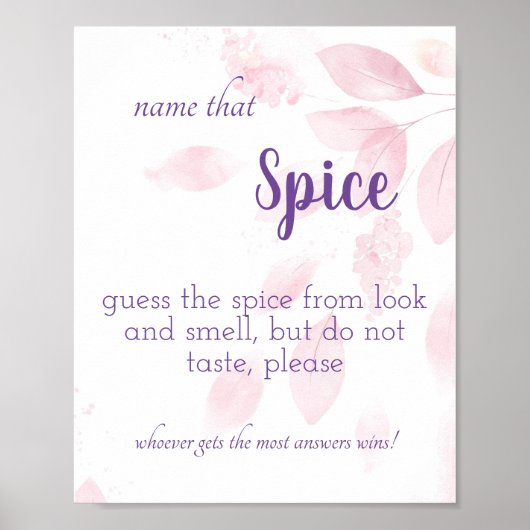 Naam die Spice - Roze Waterverf Poster (Voorkant)