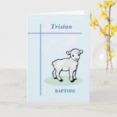  naam doop blauw jongenslam kaart (Gele Bloem)