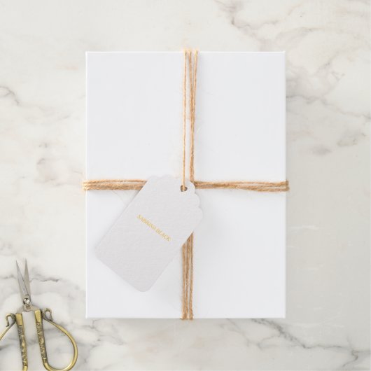 Naam Duidelijk Modern Minimalistisch Eenvoudig Wit Cadeaulabels (Met Koord)