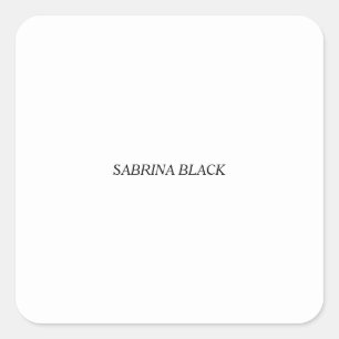 Naam Duidelijk Modern Minimalistisch Eenvoudig Wit Vierkante Sticker