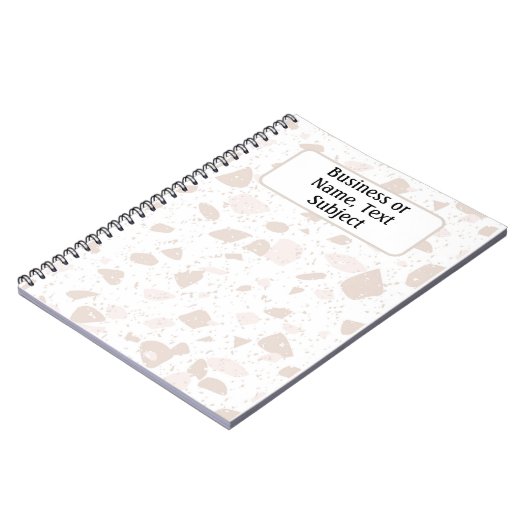 Naam. Earth Tone Marble Chips Terrazzo Patroon, Notitieboek (Linkerzijde)