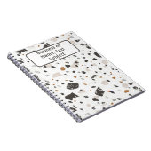Naam, Earth Tone Marble Chips Terrazzo Patroon Notitieboek (Rechterzijde)