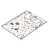 Naam, Earth Tone Marble Chips Terrazzo Patroon Notitieboek (Linkerzijde)