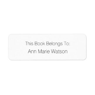 Naam Eenvoudig Zwart Wit Bookplate Label